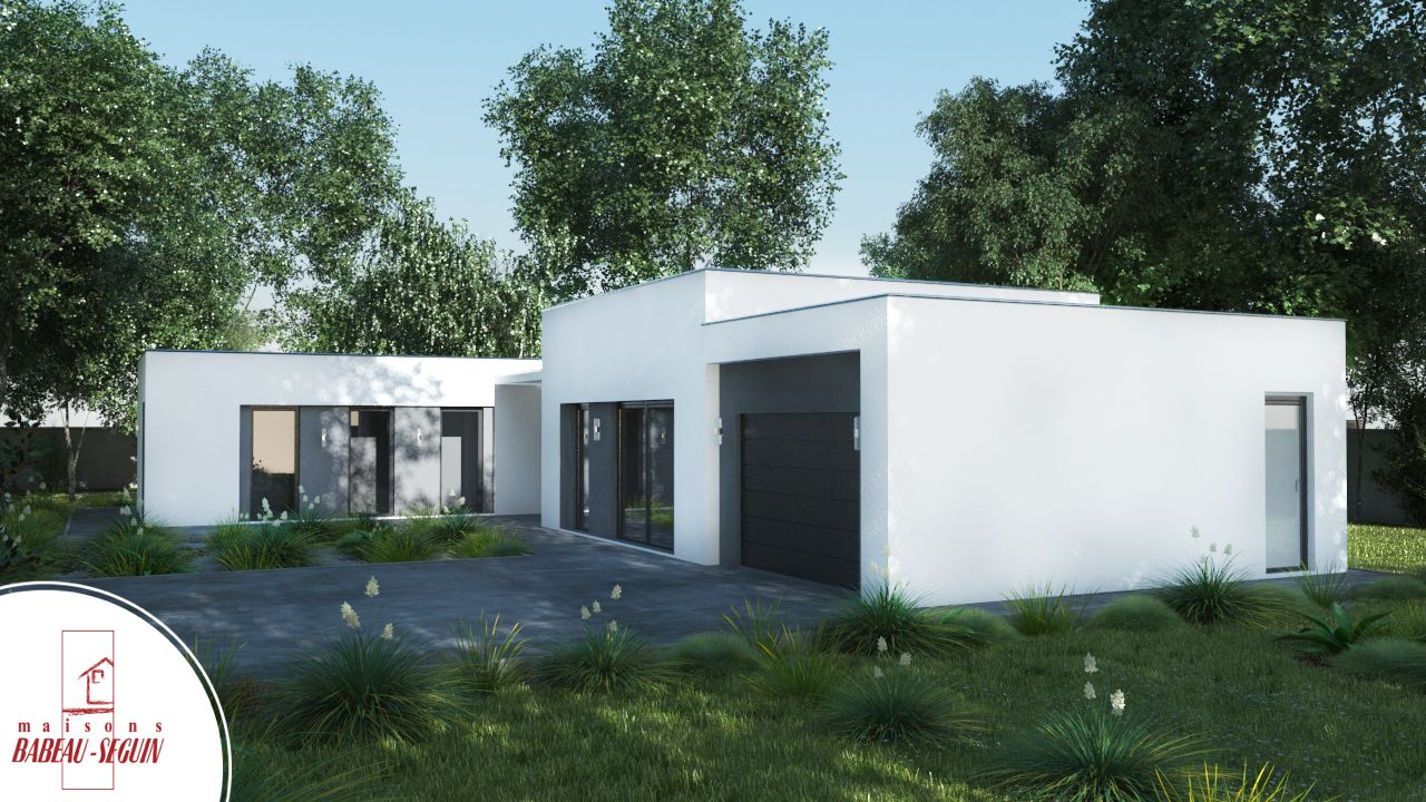 exterieur 3D maison contemporaine